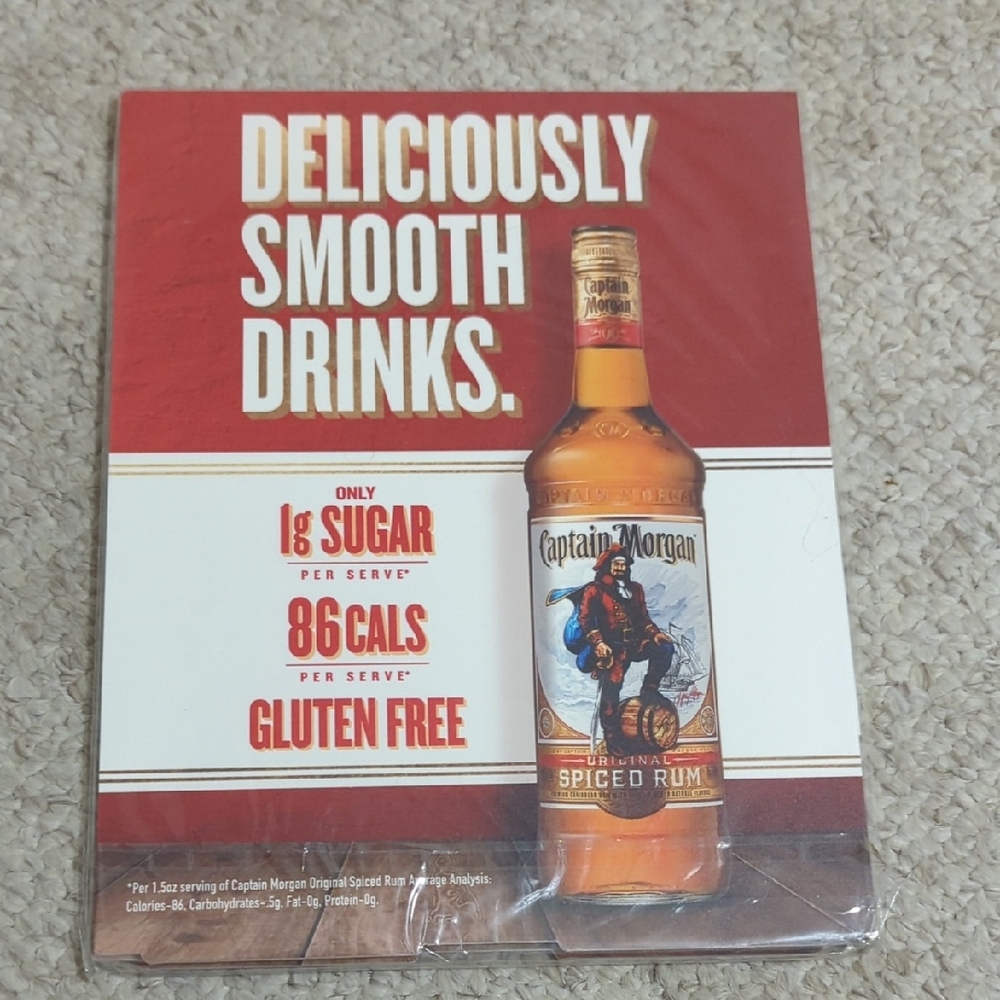 Captain Morgan Spiced Rum Promotional Sign - Red & White